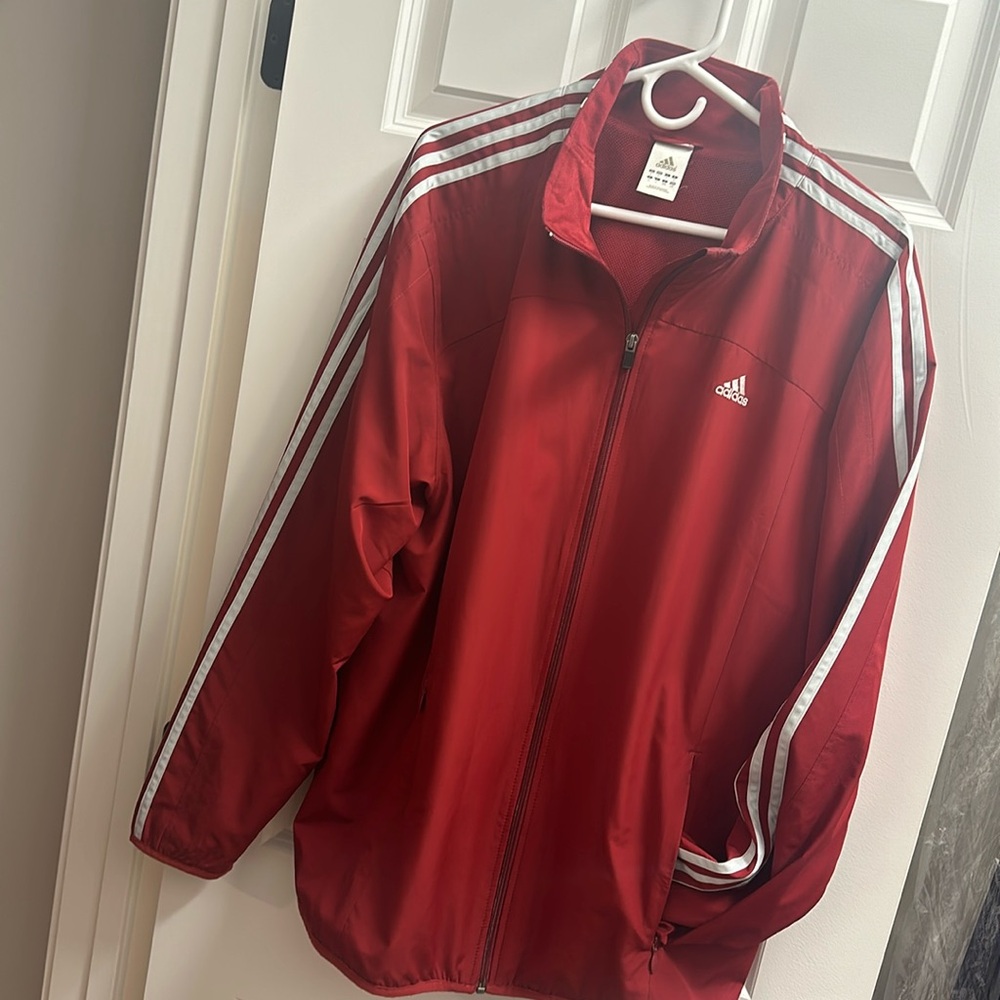 Adidas size large zip up rain coat
